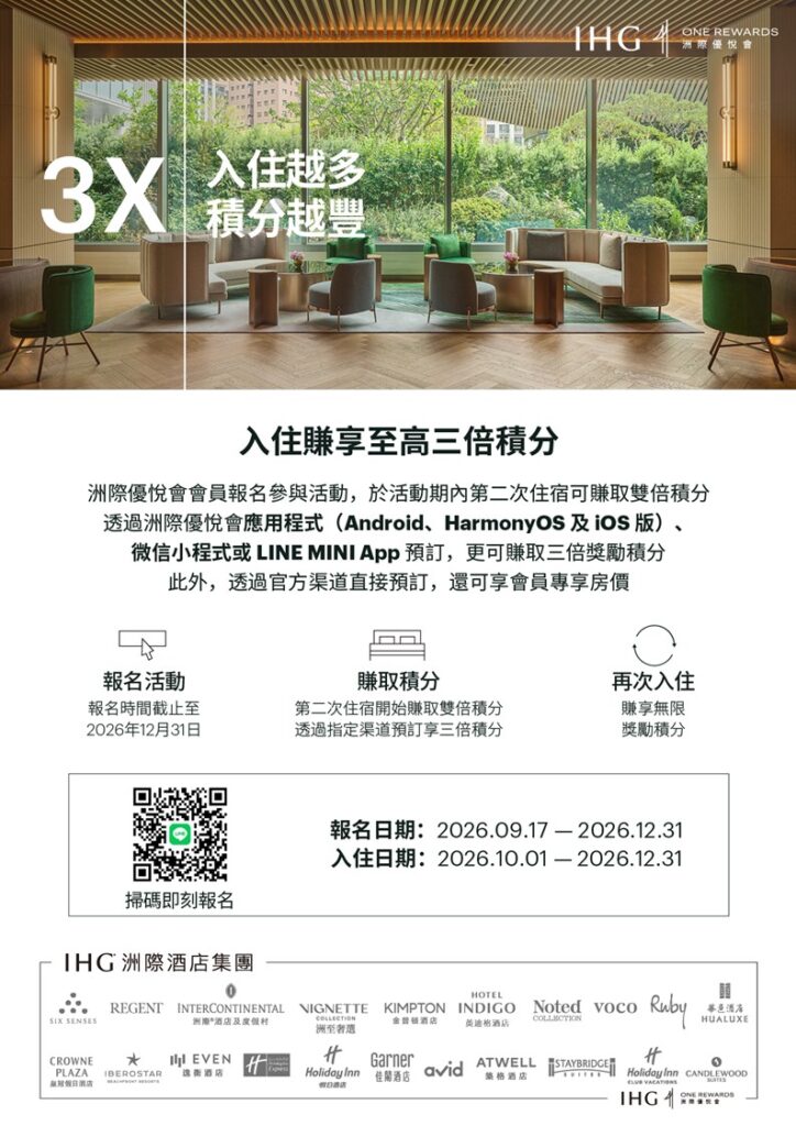 IHG三倍積分台中洲際